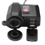 Moto USB socket x 2, cigarette socket x 1, digital voltmeter, model II, red led, black color